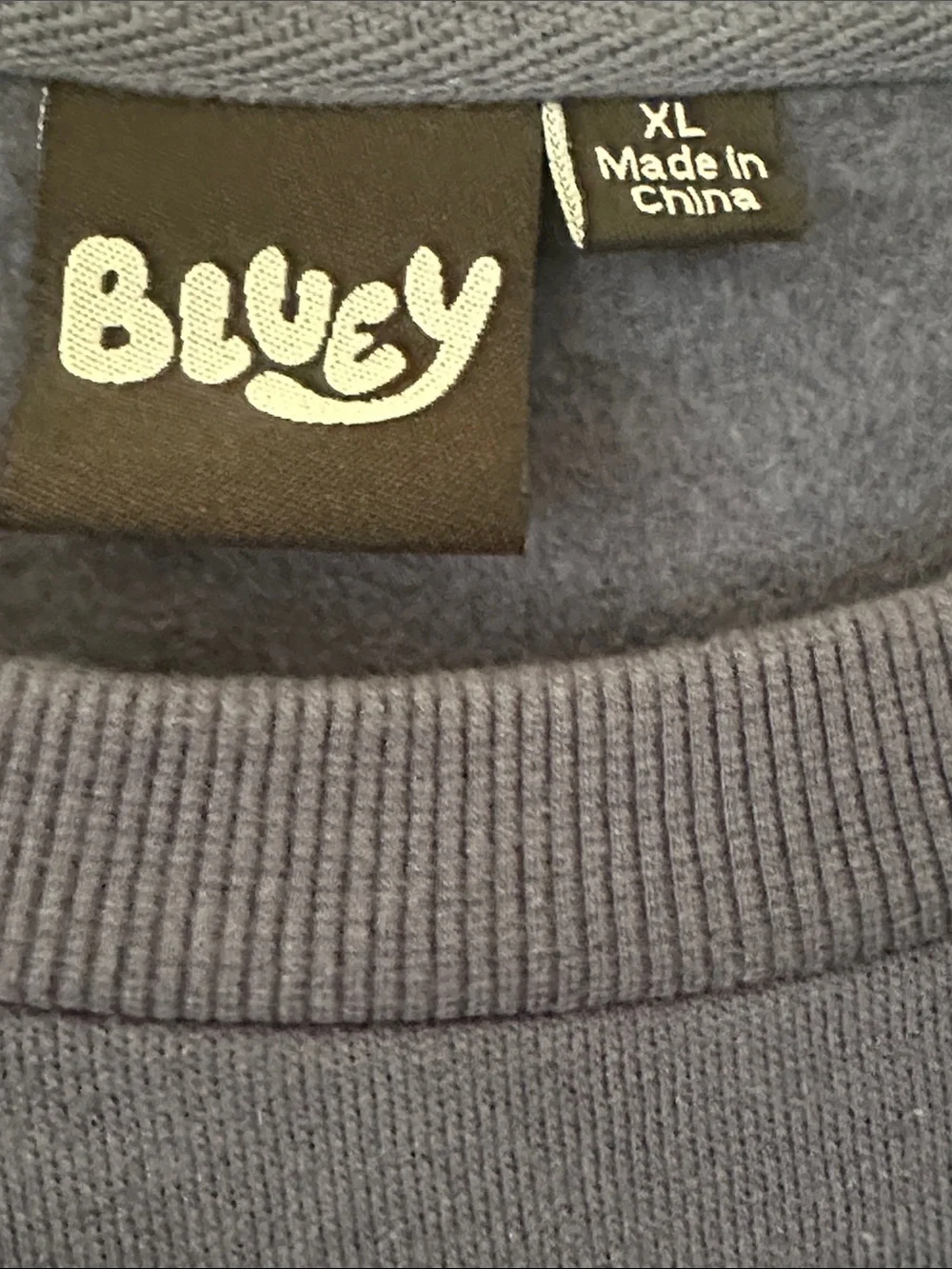 Size XL Bluey “Booey” Navy Blue Graphic Crewneck Sweatshirt
